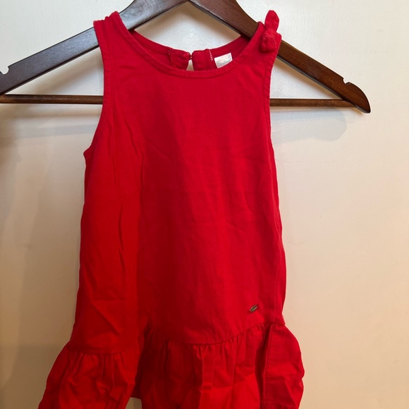 Red flowy mini dress for toddler girls - Picture 2 of 9